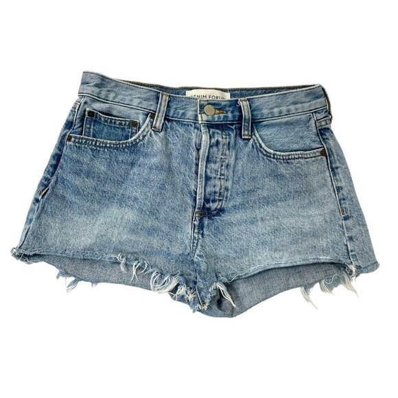 Aritzia Denim Forum Ex Boyfriend Cut-Off Denim Jean Distressed Shorts size 25 - Picture 1 of 7